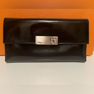 Salvatore Ferragamo Black Leather Wallet